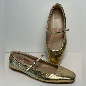 Dolce Vita Gold Metallic Mary Jane Reyes Ballet Flats Women size 9.5